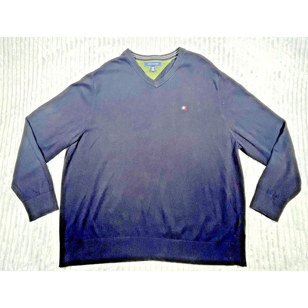 Tommy Hilfiger V-Neck Pullover Sweater Men's 2XL Casual Classic Preppy Office